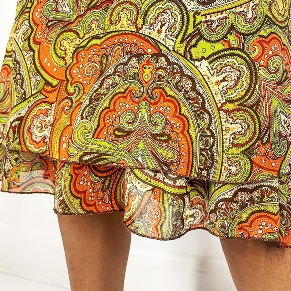 SHEER Y2K PAISLEY PRINT SKIRT SIZE MEDIUM - Picture 2 of 4